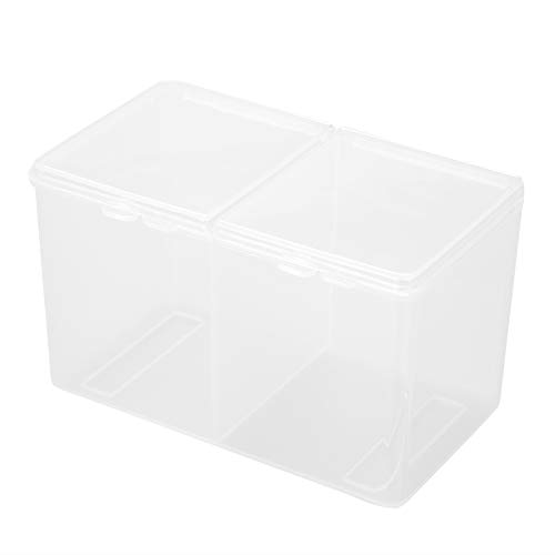 ANKROYU 2 Fächer Wattepads-Behälter, Wattepads-Tupferhalter, Organizer Multi, Nagellack-Organizer-Aufbewahrungsbox, Kunststoff-Make-up-Werkzeughalter von ANKROYU