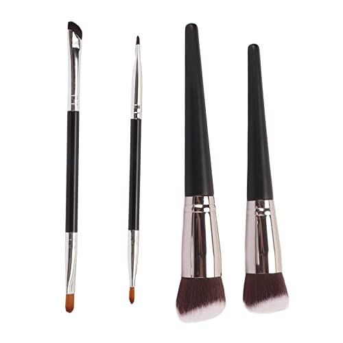 ANKROYU 4-teiliger Abgewinkelter Eyeliner-Pinsel, Concealer-Eyeliner-Pinsel, Make-up-Pinsel-Set unter Den Augen, Abgewinkelter Pinsel Mit Flachem Kopf, Tragbarer Foundation-Concealer-Pinsel von ANKROYU