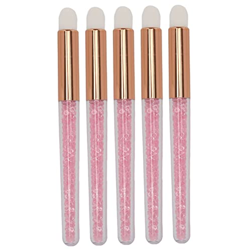 ANKROYU 5 Stück Glitzer-Kristall-Lippenpinsel, Lipgloss-Applikator, Lippenstift-Glanzstift-Applikator, Tragbarer Make-up-Faserwoll-Mascara-Pinsel Für Alltägliches Make-up von ANKROYU