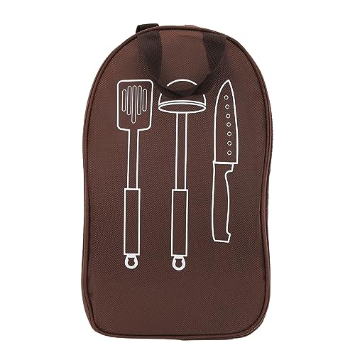 ANKROYU Camping Travel Cooks Utensilien Organizer Reisetasche Outdoor Camping Kochgeschirr Organizer Tasche für Beach Park Picknick BBQs (Braun) von ANKROYU