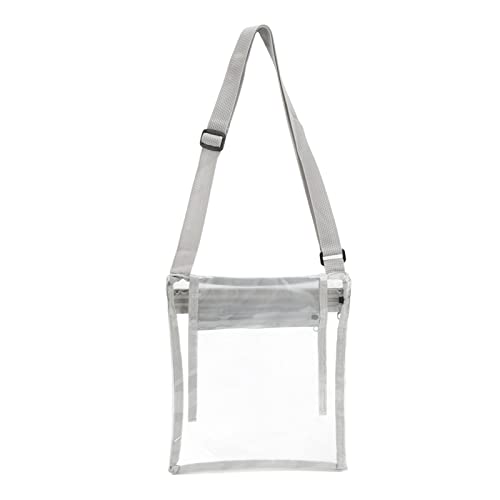 ANKROYU Clear Messenger Bag transparent wasserdichte leichte TPU einstellbare Schultergurt Stadion zugelassener Sicherheitscheck für Sportveranstaltungskonzerte Reise (Grau) von ANKROYU