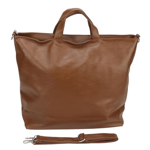 ANKROYU Großkapazität Handtaschen Mehrzweck Freigelassener Retro -PU -Leder -Umhängetasche für Frauen Einkaufsarbeit Travel Räumliche Tasche Organizer Tasche (Braun) von ANKROYU