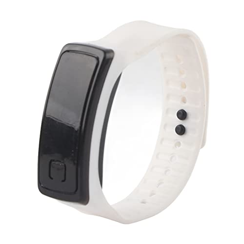 ANKROYU LED-Uhr, Gesundheit, Sportausrüstung, Silikonarmband, Digital, Digitaluhr, Elektronische Anzeigeuhr, 12-Stunden-Zifferblatt(Weiss) von ANKROYU