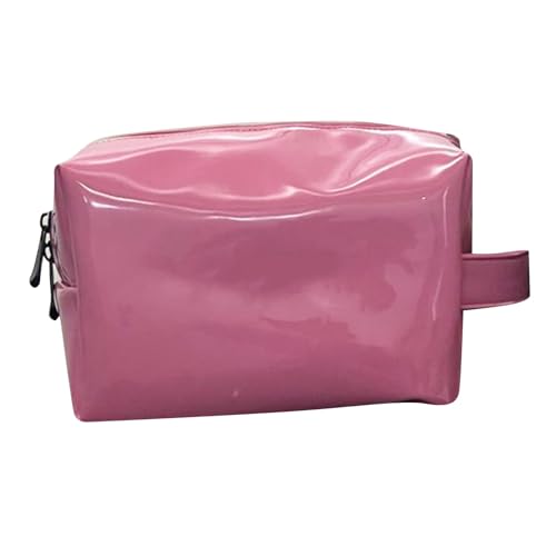 ANKROYU Make -up -Beutel Kosmetikbeutel Reisen Toilettenbeutel große Kapazität wasserdichte PU -Leder -Kosmetikorganisator mit elegantem Buchstaben Design für Frauen Mädchen Reisen (Rosa) von ANKROYU