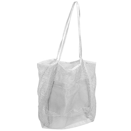 ANKROYU Mesh Beach Handtasche extra große Kapazität wasserdicht schnell trocken atmungsaktiven Mehrzweck -Tragetaschen für Schwimmbad Beach Urlaub Polyester 52 x 33 x 38 cm (Khaki) (Weiß) (Schwarz) von ANKROYU