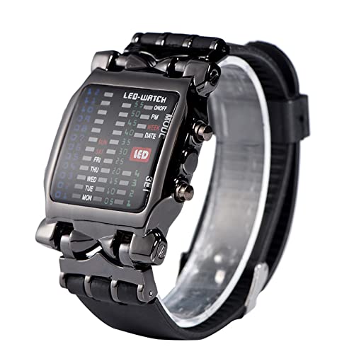 ANKROYU Mode-Multifunktions-Digital-LED-Uhr, PU-Bügel-Datumsfunktions-Armbanduhr, wasserdichte Alarm-Quarz-Sportuhr für Mann-Frauen von ANKROYU