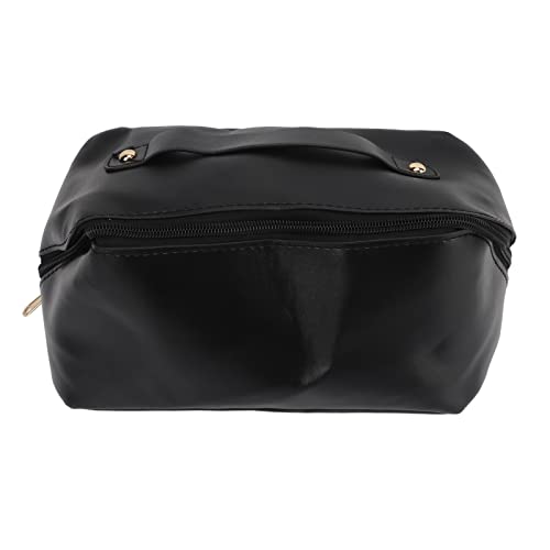 ANKROYU Outdoor -Make -up -Tasche große Kapazität Reisen Kosmetiklager Organisator Kissen Form PU Leder Toilettenbeutel für Frauen Mädchen täglich Verwenden Sie Reisee (Schwarz) von ANKROYU