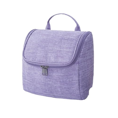 ANKROYU Wasserdichtes Toilettenbeutel großer Kapazität Reisekosmetikorganisator Oxford Stoff Hanging Bad Aufbewahrung Frauen Männer Reisen Geschäftsreise Urlaub 22x21.5x11cm (Lila) von ANKROYU