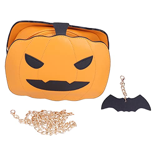 ANKROYU kolbenbeutel Halloween Candy Bag Großkapazität Umhängetasche PU Leder Polyester 22x18x7cm Trick oder behandeln Party -Accessoire - für Mädchen (Schwarz) (Braun) von ANKROYU