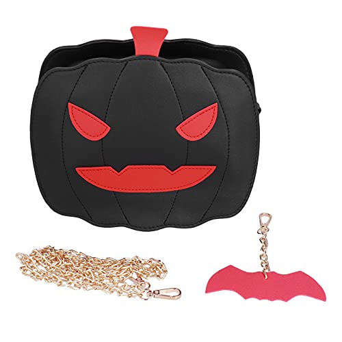 ANKROYU kolbenbeutel Halloween Candy Bag Großkapazität Umhängetasche PU Leder Polyester 22x18x7cm Trick oder behandeln Party -Accessoire - für Mädchen (Schwarz) von ANKROYU