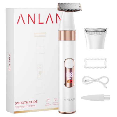 2in1 Damenrasierer für Frauen, ANLAN Doppelseitiger Bikini-Trimmer, 38° Schwimmender Elektrorasierer Schamhaar mit LED-Anzeige, Bikini-Rasierer Wasserdicht für Beine, Intim, Achseln, Laufen für 90 2in1 Damenrasierer für Frauen, ANLAN Doppelseitiger Bikini-Trimmer, 38° Schwimmender Elektrorasierer Schamhaar mit LED-Anzeige, Bikini-Rasierer Wasserdicht für Beine, Intim, Achseln, Laufen für 90 von ANLAN
