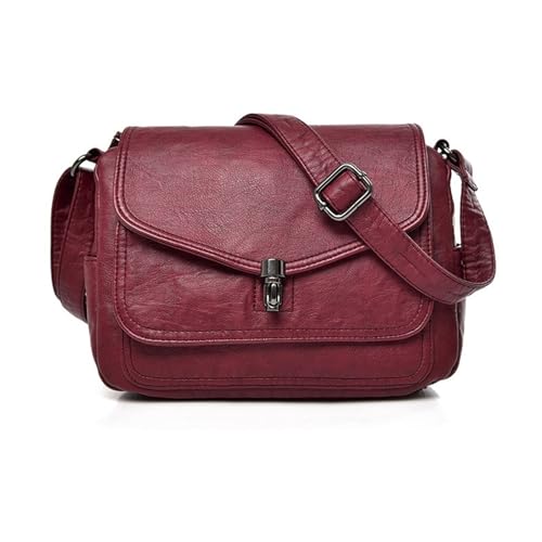 2023 Neuer Umhängetaschen Messenger Für Mädchen Frauen PU Leder Crossbody Solid Color Trendy Einfache Modetaschen Mittelgroße Ledertasche von ANMITI