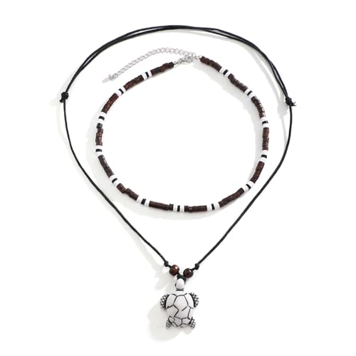 2pcs/set Elegante Vintage Halskette Krawabwäsche Mit Verstellbarer Kette Und Natursteinperlen Für Tägliche & Partys Tragen Anhänger Colarmbone Kette von ANMITI