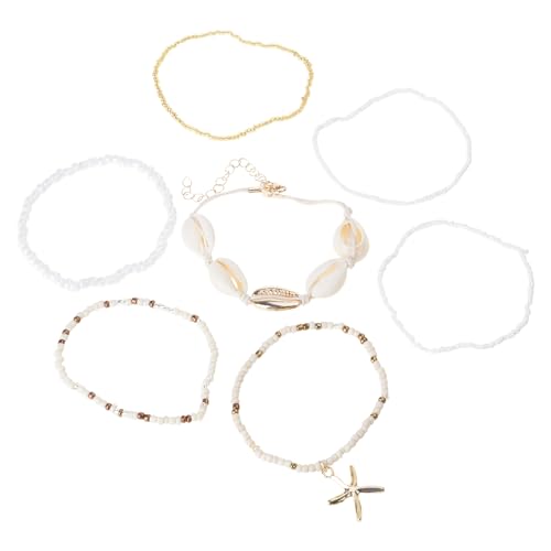7pcs Stilvolle Böhmische Perlenarmbänder Muscheln Und Sea Star Perle Ethnic Styles Handchain Armbänder Accessoire Für Frauen Handgefertigtes Strandarmband von ANMITI