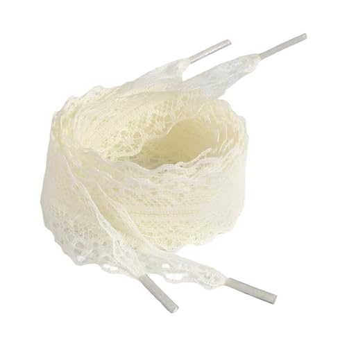ANMITI 1 Paar Elegante Spitzen Schnürsenkel Für Frauen Und Mädchen Lässige Schuhe Sneaker 3 Cm Breit Flache Schnürsenkel Schuhzeiten Ersatz Mode Spitzen Shoelaces von ANMITI