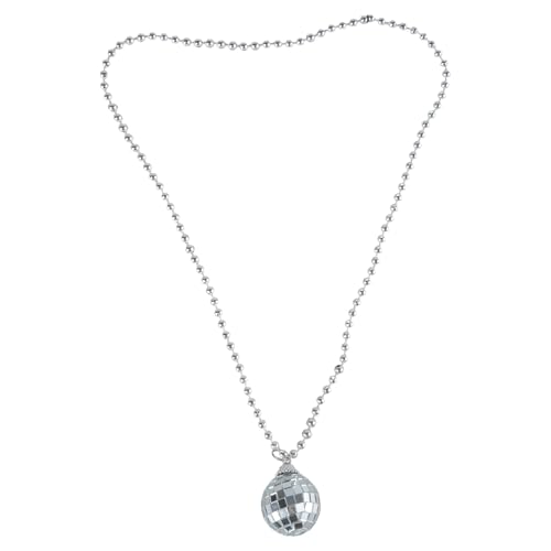 ANMITI 70er Jahre Spiegel Disco Ball Neck Kette Party Halskette Disco Silber/Gold Ball Make Up Prom Krapfer von ANMITI