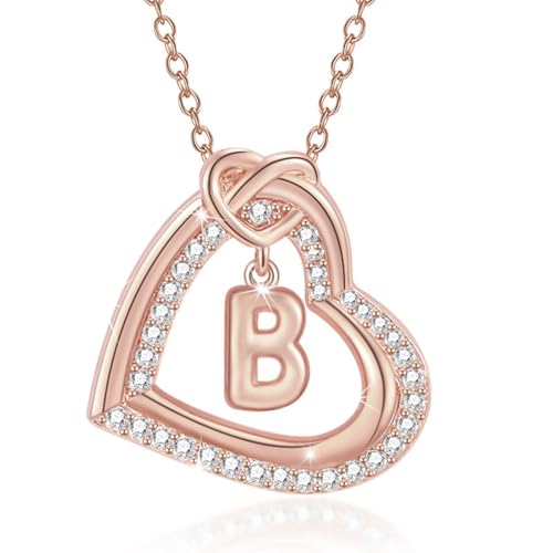 ANMITI Anpassbare Buchstabenherzkette Mit Schimmernden Zirkonsteinen Tragbarem Zubehör Für Trendige Trendsetters Zirkon Eingelegt von ANMITI