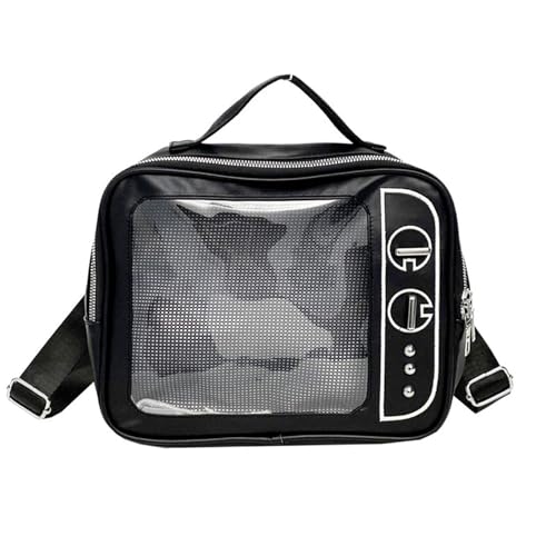 ANMITI Clear Crossbody Bag Pin Display Rucksack Schöne Itabag Retro Fernseher Umhängetasche Casual Botener Ästhetic Crossbody Cleary Rucksack Schöne Itabag Fernsehschulter von ANMITI