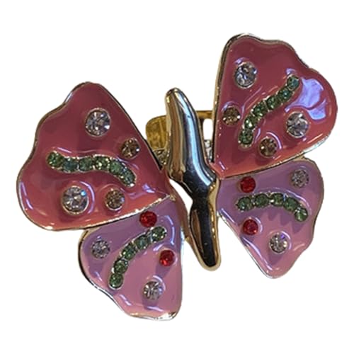 ANMITI Elegante Vintage Inspirierte Schmetterlingsringe Handgefertigte Tierringe Mit Funkelnden Strasssteinen Einzigartiger Abendkleidung Schmuck Schmetterlingsring von ANMITI