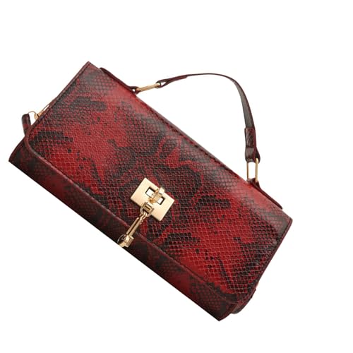 ANMITI Frauen Akkordeon Tasche Trendy Umhängetasche Stylische Handtasche PU Leder Crossbody Abend Kleine Quadratische Eladische Schulter Für Frauen Abend Quadratischer Schlangendrucken Crossbody von ANMITI