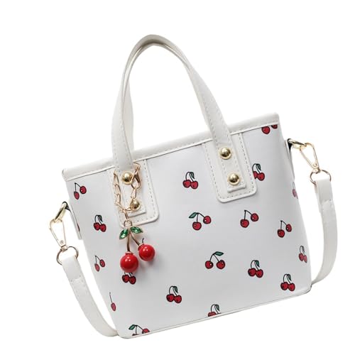 ANMITI Frauen Umhängetasche Ästhetische Crossbody Bag Fruit Boten PU Leder Eimer Stilvolle Handtasche Und Geldbörse Kirsch Crossbody Für Frauen PU Leder Eimer Einfacher Schulter von ANMITI