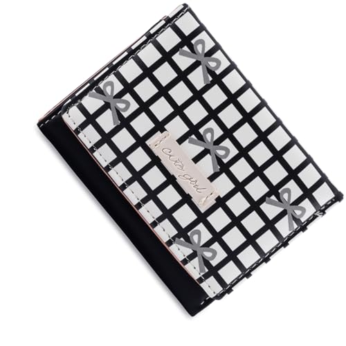 ANMITI Kompakt Gestreifte PU Brieftasche Mit Bögen Und Geräumige Innenorganisation Portable Short Wallets Für Frauen Mädchen Tragbare Kurze Brieftasche Für Reisen von ANMITI