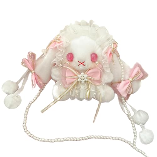 ANMITI Messenger Tasche Japanischen Stil Für Frauen Süße Puppen Schulter Mädchen Kaninchen Mit Bögen Crossbody Sweet Dating Frauen Süße Dolls Messenger Schulter Mit Bogenknoten von ANMITI