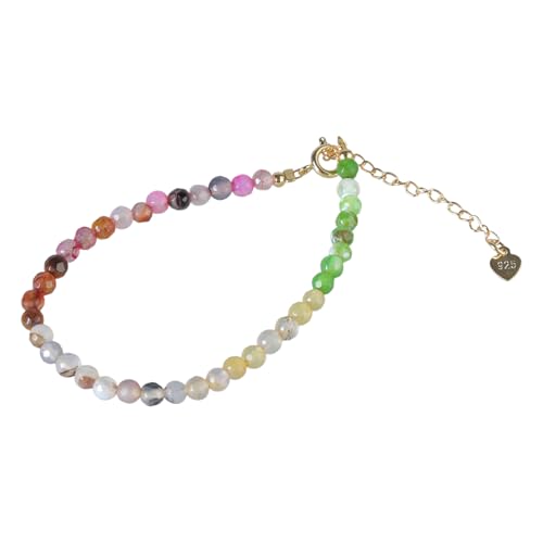 ANMITI Multicolor Perlen Bangel Turmalin Kristallarmband 2mm Gradientenfarbe Farben Schmuck Kleine Perlenarmbänder Für Tägliche Trendige Frauen Accessoire von ANMITI
