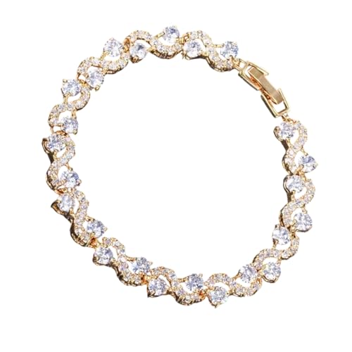 ANMITI Multikolor Kubikzirkonia Tennisarmband Mit Sicherem Verschluss Crossover Ketten Handgelenk Accessoires Handgemachtes Accessoire Vielseitiges Frauenarmband von ANMITI