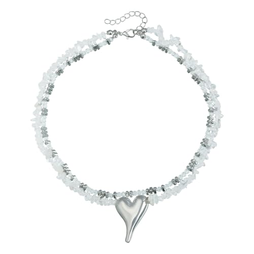 ANMITI Natural Stones Statement Aussage Halskette Einstellbare Länge Halshain Leichte Legierungsschmuck Für Frauen Modeaccessoires Mode Stürmer Edelsteine Halskette Für Tägliche Verschleiß von ANMITI