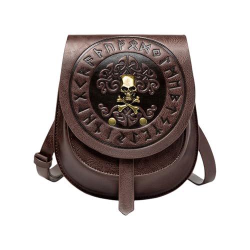 ANMITI Retro Inspirierte Europäische Mittelalterliche Damensandtasche Retro PU Leder Taillen Taschen Schulter Geldbeutel Crossbody Persönlichkeit Statement von ANMITI