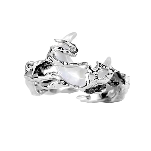 ANMITI Romantik Liebesymbol Ringe Accessoire Für Paare Robuste Legierung Mit Sonnen Und Mond Designs Größe Verstellbar von ANMITI