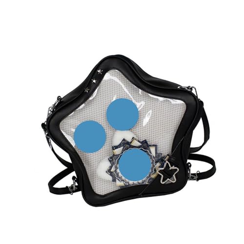 ANMITI Sternförmige Itabag Pins Display Crossbody Bags PU Leder Rucksack Schöne Ästhetische Umhängetasche Handtasche Für Frauen Sternförmige Ita Tasche von ANMITI