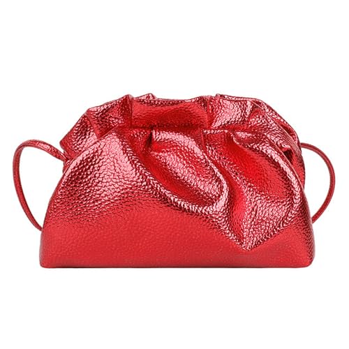 ANMITI Stilvolle Abendtasche Falten Cloud Design Leichtes PU Umhängetasche Geräumiger Innenraum Verstellbarer Riemen Für Frauen Plissierte Freizeit Handtasche von ANMITI