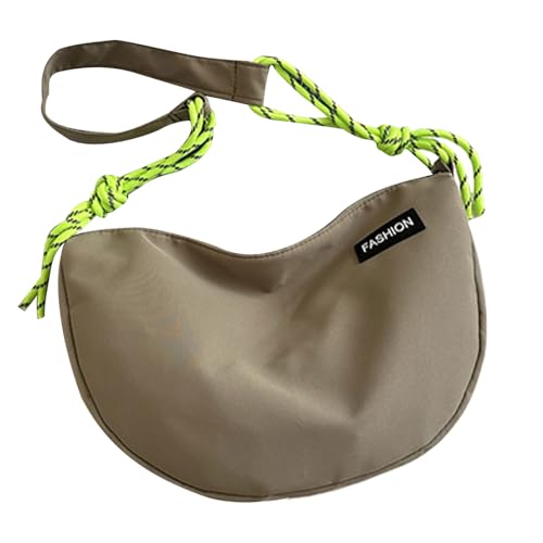 ANMITI Stilvolle Geflochtene Seilscheiben Tasche Lässig Feste Farbe Nylon Einzelner Riemenknödelschulterpreis Für Teenager Und Erwachsene Stilvolle Single Gurt Crossbody Geldbörse von ANMITI