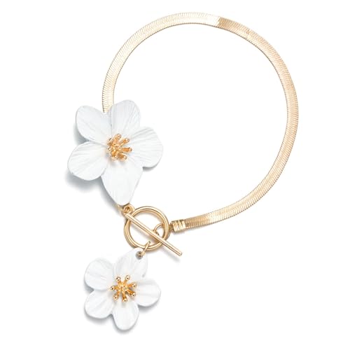 ANMITI Stilvoller OT Fußkettchen Mit Blumencharme 27cm Umfang Leichtes Gewicht 18G Frauen FODE KEINE ABSCHAFT BRAUBEN BLUMEN FLOSKLATE Accessoire von ANMITI