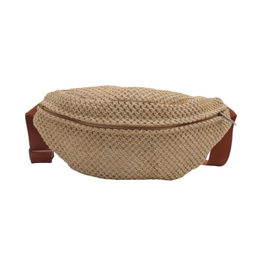 ANMITI Strand Urlaub Gewebter Strohgürtelbeutel Verstellbarer Gurt Brust Crossbody Taillenbeutel Für Die Reise Und Tägliche Verwendung Von Strohkiste von ANMITI