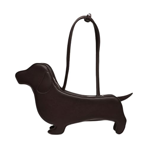 ANMITI Stylish Dackel Muster Handtasche PU Leder Umhängetasche Achselhöhlen Taschen Für Tägliche Pendel Und Reiseausflüge Modische Hunde Geldbörse von ANMITI