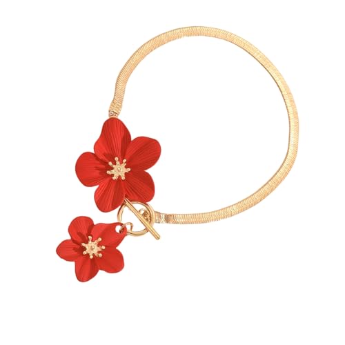 ANMITI Vielseitig Einstellbare Fußkettchenblumen Designs Legierungsschmuck Für Frauen Komfortable Tägliche Beach Urlaubsgeschenke Accessoire Trendy Blumenknöchelarmband von ANMITI