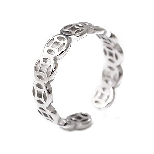 ANMITI Vintage Money Catcher Coin Für Frauen Männer Mode Vielseitige Fingerringe Ringe Reichtum Zum Glück Rostfreie Stahlschmuck Glück von ANMITI