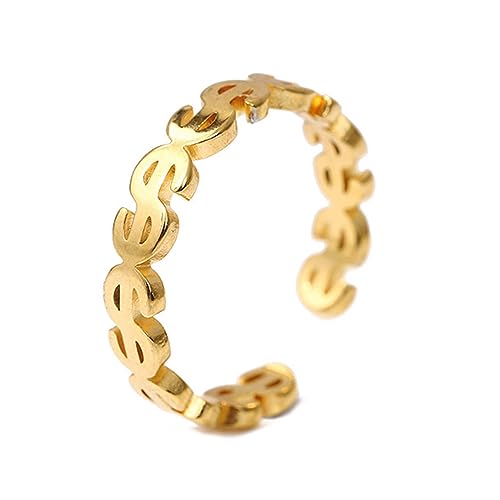 ANMITI Vintage Money Catcher Coin Für Frauen Männer Mode Vielseitige Fingerringe Ringe Reichtum Zum Glück Rostfreie Stahlschmuck Glück von ANMITI