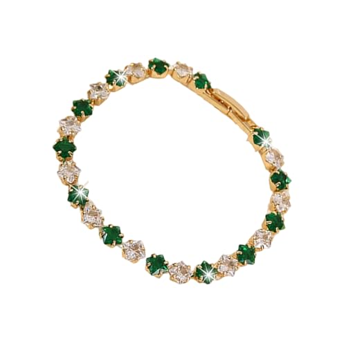 ANMITI Zeitgenössischer Unisex Tenniskettenarmband Mit Farbenfrohen Kubikzirkonia Einstellbar Länge Handchain Handgelenk Schmuck Leichtquadratische Zirkonia Mode Schmuck von ANMITI