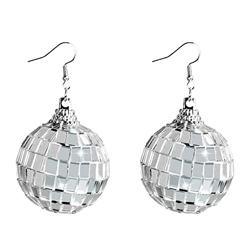 Disco Ball Ohrringe Hangle 60er Oder 70er Jahre Disco Ball Für Frauen Mädchen Dating Club Musikfestival Set Girls Kleine Süße Goldene Set Frauen von ANMITI