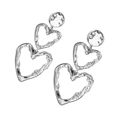 Einzigartige Handgefertigte Crinkle Heart Ohrringe Moderne Metallic Textur Ohrzubehör Mode Accessoire Geschenk Für Ihre Stilvollen Unisex Ohrpiercings von ANMITI