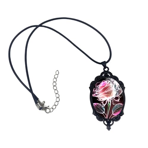 Elegante Echte Rose Cord Dipte Halskette Kabel Anhänger Schmuck Geschenke Für Frauen Jubiläen Geburtstage Weihnachten Elegant Rose Anhänger von ANMITI