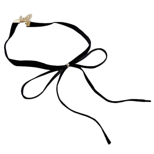 Eleganter Bogenknoten Anhänger Choker Halskette Gewebe Geknotete Bögen Colarmbone Kette Verstellbare Samtketten Schmuckzubehör Accessoire Bowknots Neckkette von ANMITI