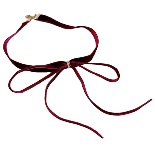 Eleganter Bogenknoten Anhänger Choker Halskette Gewebe Geknotete Bögen Colarmbone Kette Verstellbare Samtketten Schmuckzubehör Accessoire Bowknots Neckkette von ANMITI
