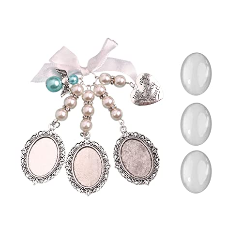 Familie Bowknot Foto Edelsteinhalter Engel Anhänger Brosche Oval Bouquet Charm Pin Hochzeit Boutonniere Für Mutter Der Braut Brosche Anhänger von ANMITI