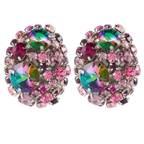Funkelnde Runde Clip Ohrringe Funkelnde Strassohrringe Ornament Statement Schmuck Schmuck Für Mode Stürmer Clip Auf Ohrringen von ANMITI