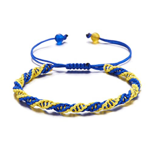 Gelbblaue Flagge Armbänder Für Frauen Männer Gelbe Blaue Flagge Armbänder Handgefertigt Geflochten von ANMITI
